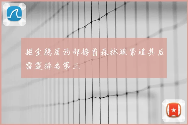 掘金稳居西部榜首森林狼紧追其后雷霆排名第三
